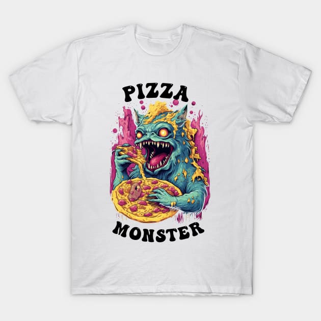 The Pizza Monster T-Shirt by Obotan Mmienu